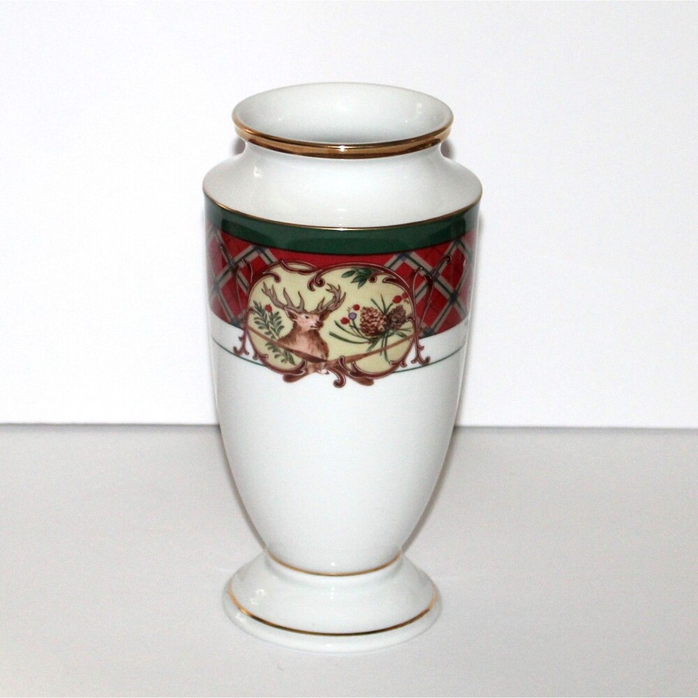 Noritake Royal Hunt 3930 Flower Vase 9” porcelain vintage french english cottage